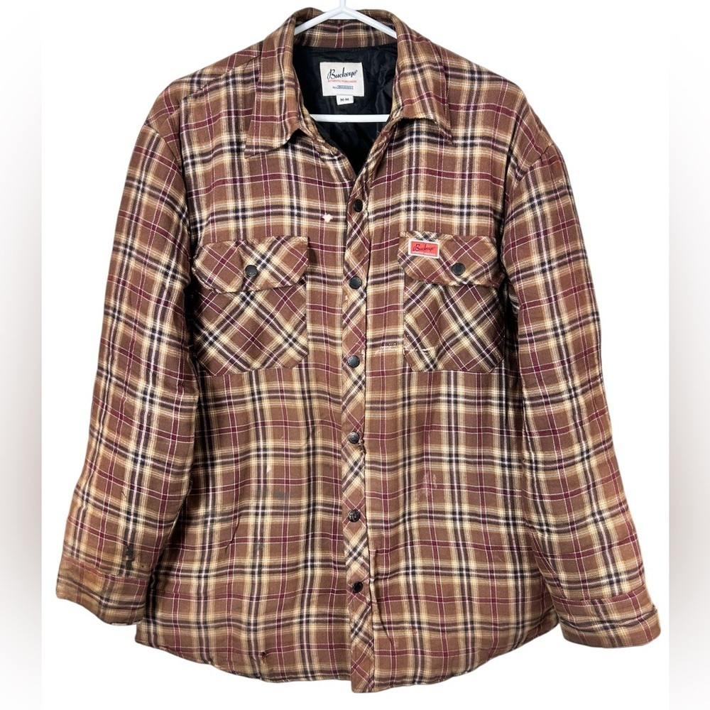 Buckeye by Dickies Vintage Workwear Shirt Jacket, M, Shacket Brown Plaid